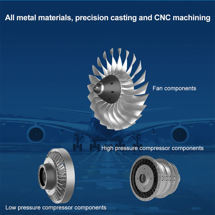 TECHING Jet Engine Model Kit Twin-Spool turbofan Engine Model kit That Works Metal Assembly 1/10 Electric Aircraft Engine Jet Engine Model Craft Gift for Adult - 1000+PCS DM119