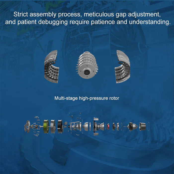 TECHING Jet Engine Model Kit Twin-Spool turbofan Engine Model kit That Works Metal Assembly 1/10 Electric Aircraft Engine Jet Engine Model Craft Gift for Adult - 1000+PCS DM119