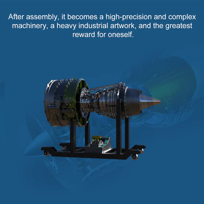 TECHING Jet Engine Model Kit Twin-Spool turbofan Engine Model kit That Works Metal Assembly 1/10 Electric Aircraft Engine Jet Engine Model Craft Gift for Adult - 1000+PCS DM119