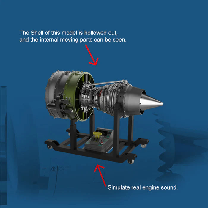 TECHING Jet Engine Model Kit Twin-Spool turbofan Engine Model kit That Works Metal Assembly 1/10 Electric Aircraft Engine Jet Engine Model Craft Gift for Adult - 1000+PCS DM119