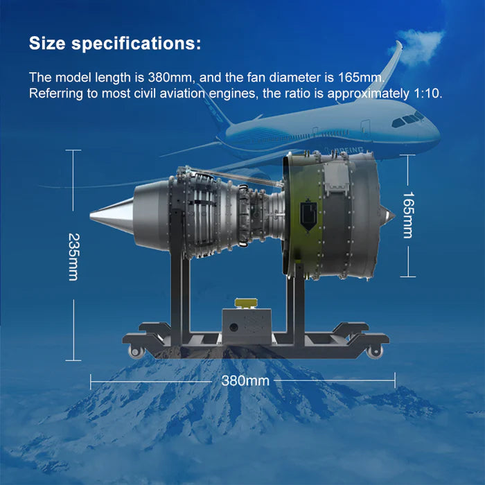 TECHING Jet Engine Model Kit Twin-Spool turbofan Engine Model kit That Works Metal Assembly 1/10 Electric Aircraft Engine Jet Engine Model Craft Gift for Adult - 1000+PCS DM119