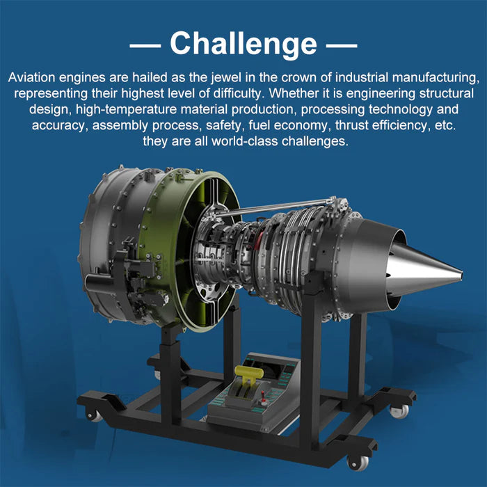 TECHING Jet Engine Model Kit Twin-Spool turbofan Engine Model kit That Works Metal Assembly 1/10 Electric Aircraft Engine Jet Engine Model Craft Gift for Adult - 1000+PCS DM119