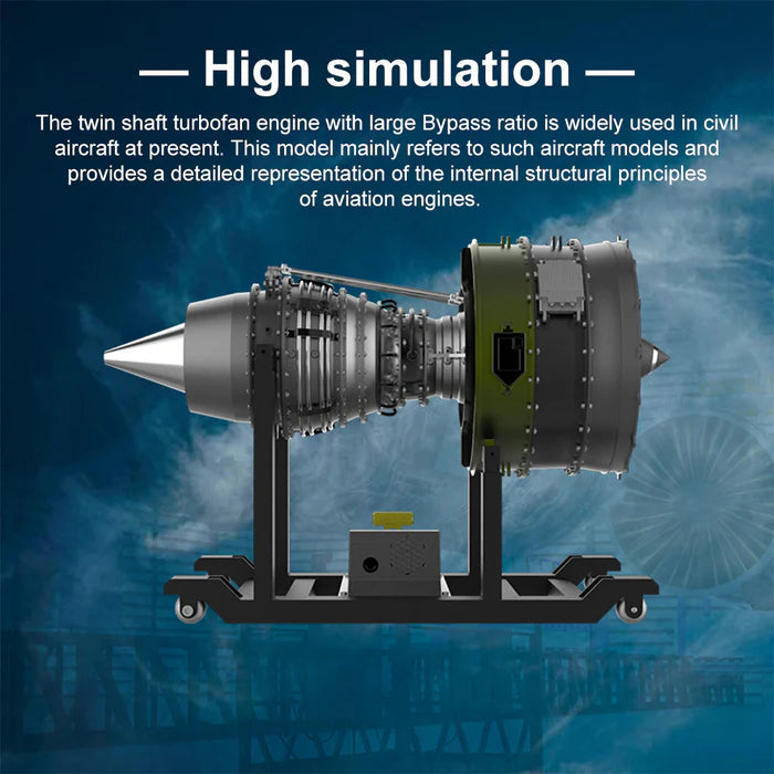 TECHING Jet Engine Model Kit Twin-Spool turbofan Engine Model kit That Works Metal Assembly 1/10 Electric Aircraft Engine Jet Engine Model Craft Gift for Adult - 1000+PCS DM119
