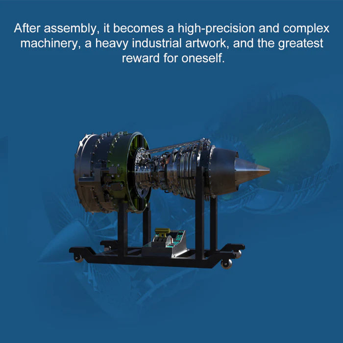 TECHING Jet Engine Model Kit Twin-Spool turbofan Engine Model kit That Works Metal Assembly 1/10 Electric Aircraft Engine Jet Engine Model Craft Gift for Adult - 1000+PCS DM119