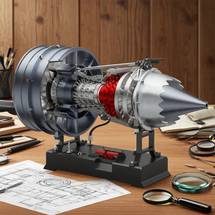 Turbofan Engine Model Kit that Works - Build Your Own Turbofan Engine - TECHING 1/12 Full Metal Dual-Spool Turbofan Engine Model Kit 300+PCS