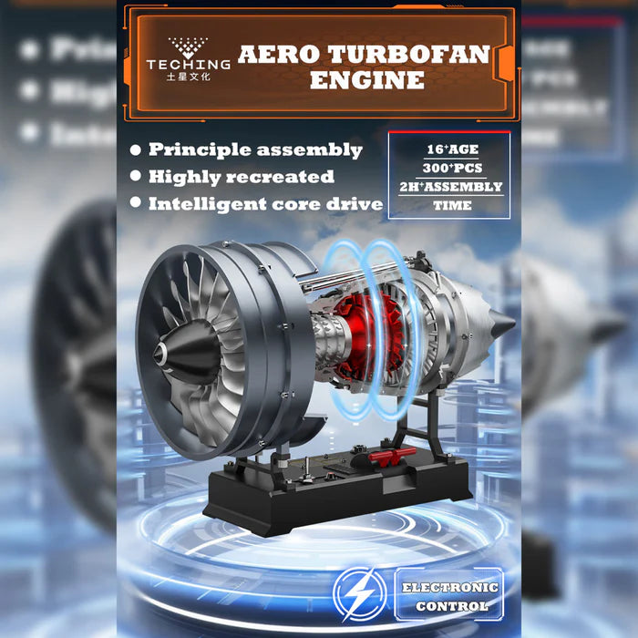 Turbofan Engine Model Kit that Works - Build Your Own Turbofan Engine - TECHING 1/12 Full Metal Dual-Spool Turbofan Engine Model Kit 300+PCS
