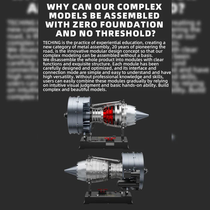 Turbofan Engine Model Kit that Works - Build Your Own Turbofan Engine - TECHING 1/12 Full Metal Dual-Spool Turbofan Engine Model Kit 300+PCS