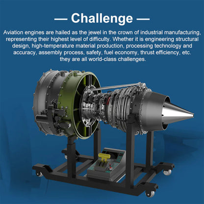 TECHING Jet Engine Model Kit Twin-Spool turbofan Engine Model kit That Works Metal Assembly 1/10 Electric Aircraft Engine Jet Engine Model Craft Gift for Adult - 1000+PCS DM119