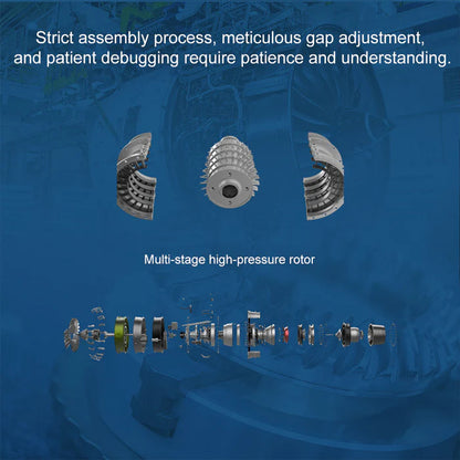 TECHING Jet Engine Model Kit Twin-Spool turbofan Engine Model kit That Works Metal Assembly 1/10 Electric Aircraft Engine Jet Engine Model Craft Gift for Adult - 1000+PCS DM119
