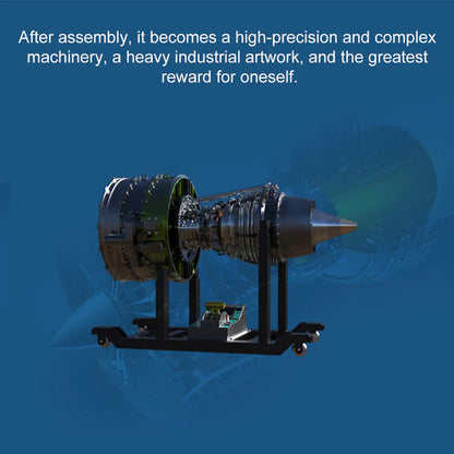 TECHING Jet Engine Model Kit Twin-Spool turbofan Engine Model kit That Works Metal Assembly 1/10 Electric Aircraft Engine Jet Engine Model Craft Gift for Adult - 1000+PCS DM119